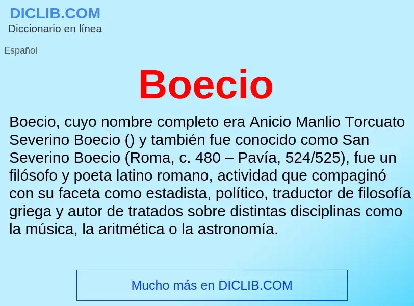 ¿Qué es Boecio? - significado y definición