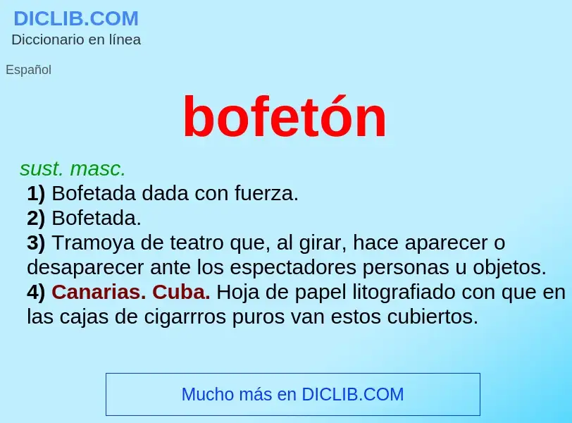 What is bofetón - meaning and definition