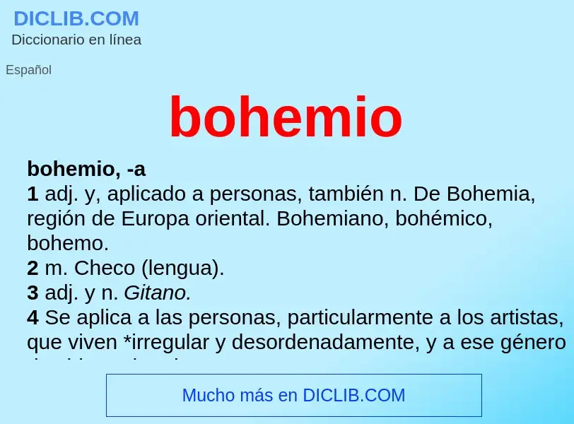 What is bohemio - meaning and definition