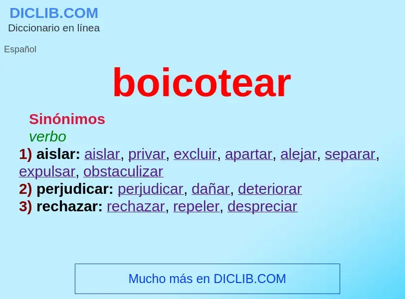 What is boicotear - definition