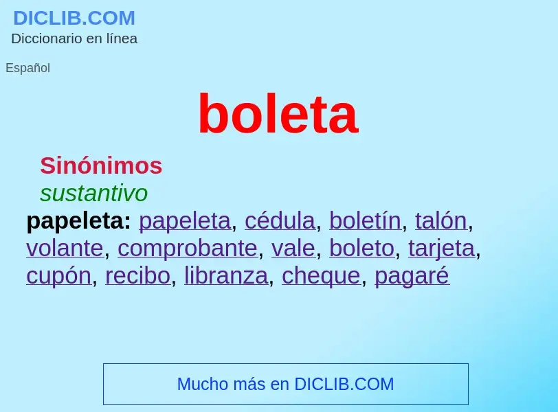 What is boleta - meaning and definition