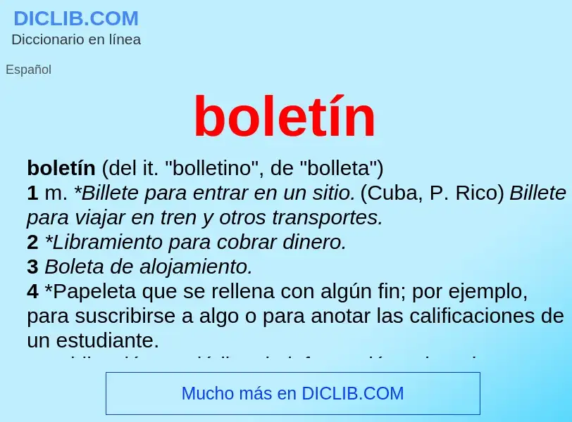 What is boletín - definition