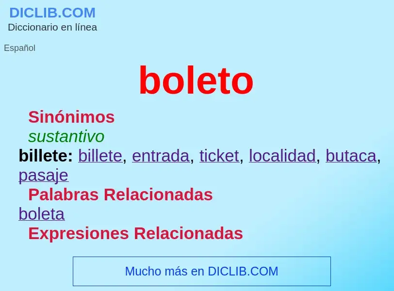 ¿Qué es boleto? - significado y definición