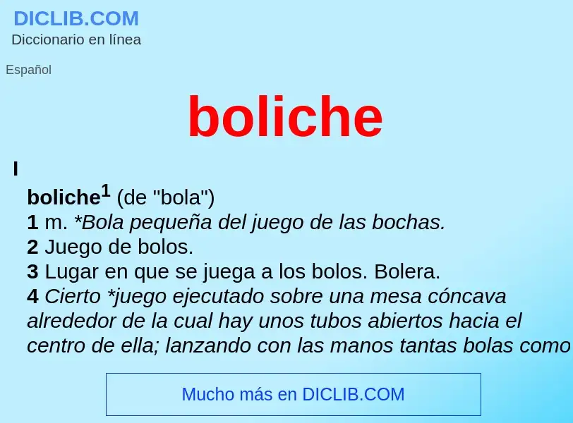 Wat is boliche - definition