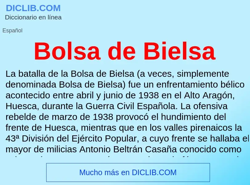 ¿Qué es Bolsa de Bielsa? - significado y definición