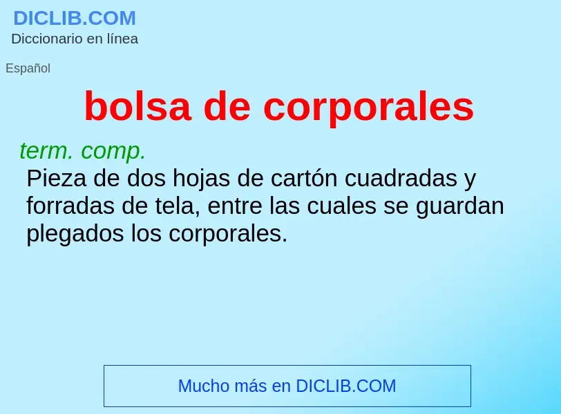 What is bolsa de corporales - definition