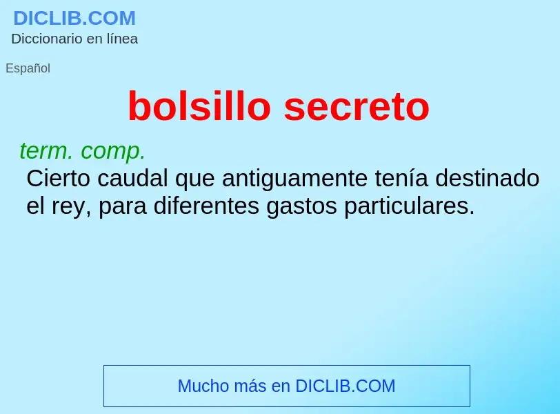 What is bolsillo secreto - meaning and definition