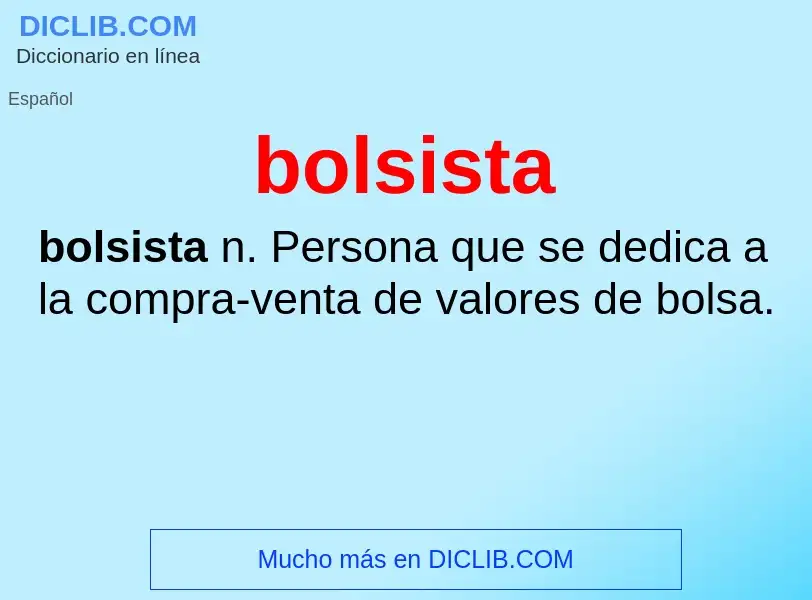 ¿Qué es bolsista? - significado y definición