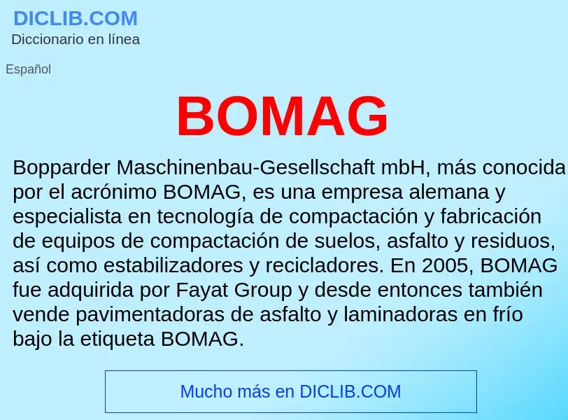 Τι είναι BOMAG - ορισμός