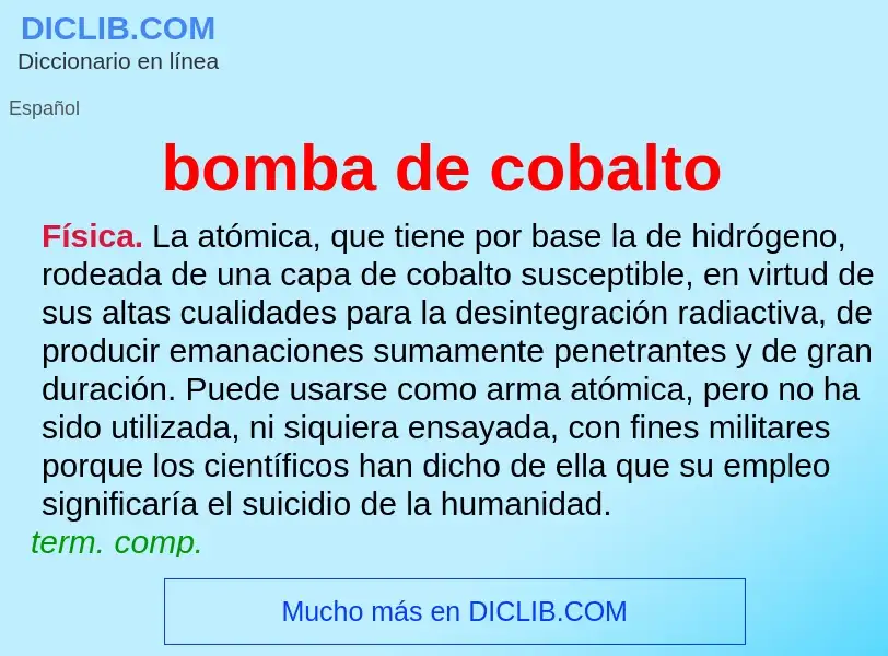 What is bomba de cobalto - definition