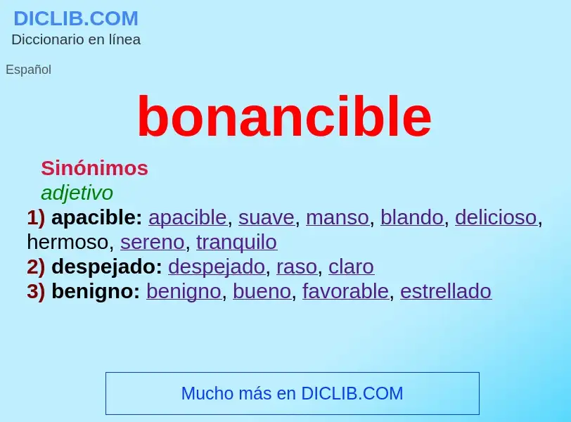 Wat is bonancible - definition