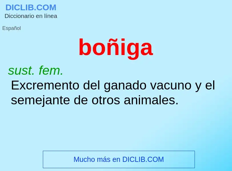 What is boñiga - meaning and definition