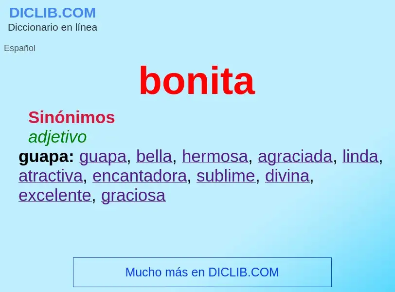 ¿Qué es bonita? - significado y definición