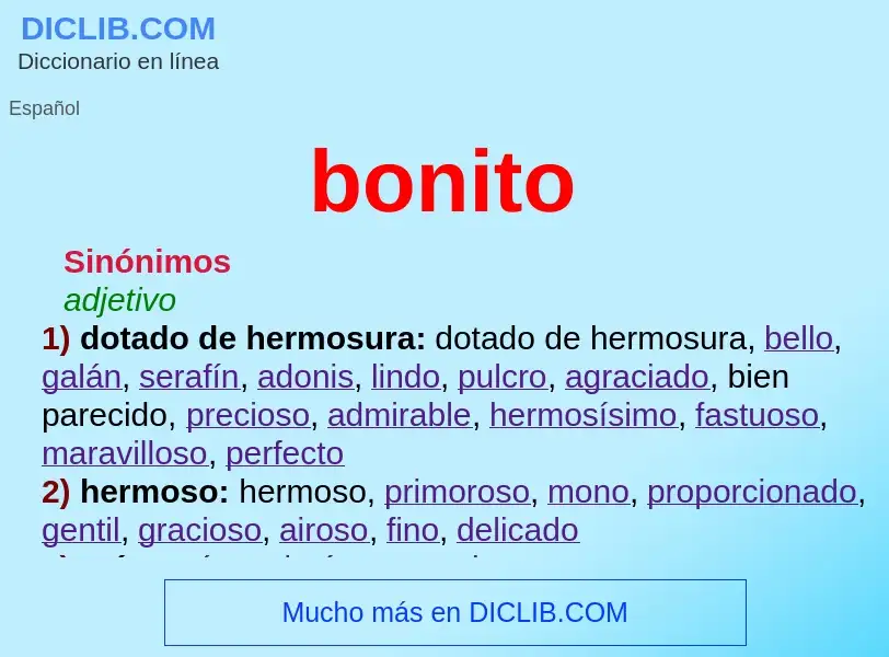 What is bonito - meaning and definition