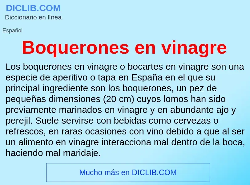 What is Boquerones en vinagre - definition