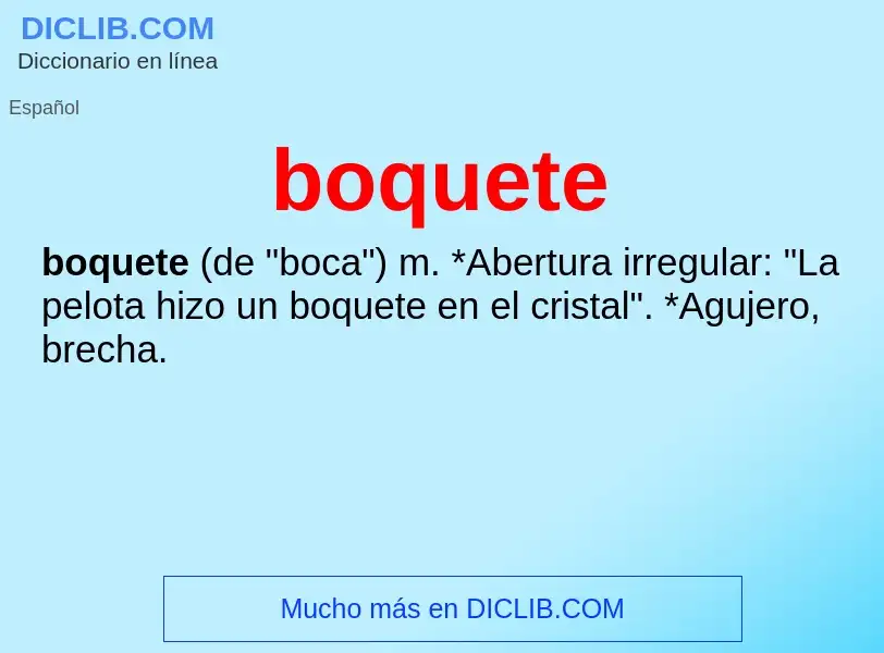 Was ist boquete - Definition