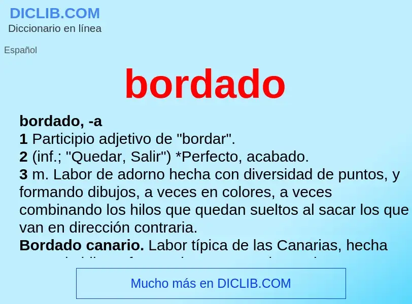 What is bordado - definition