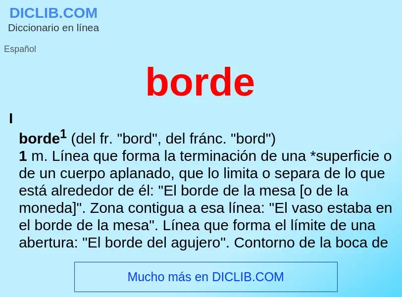 What is borde - meaning and definition