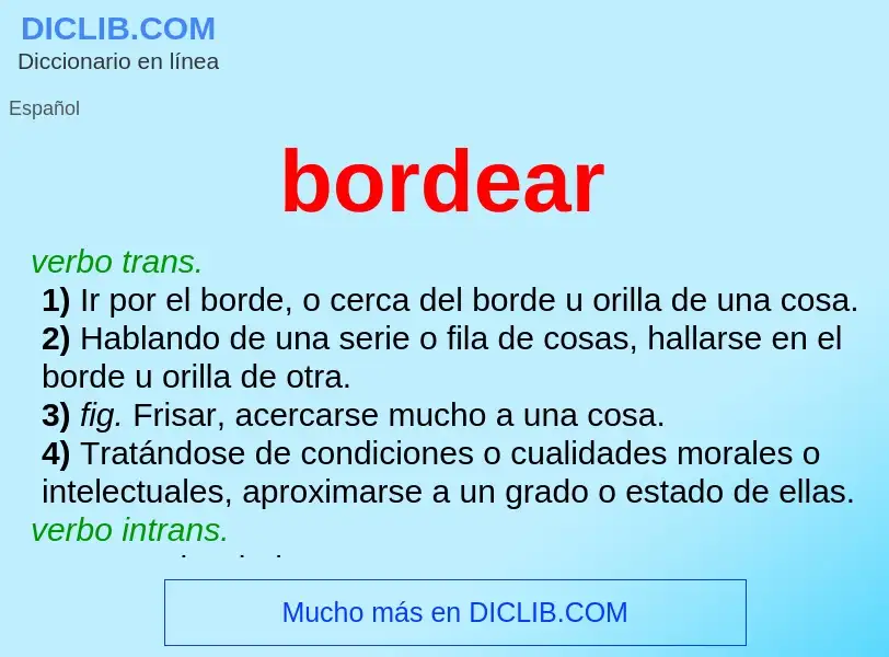 What is bordear - definition