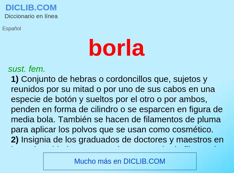 What is borla - meaning and definition