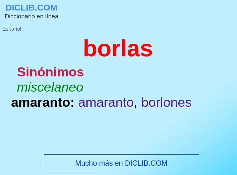 ¿Qué es borlas? - significado y definición