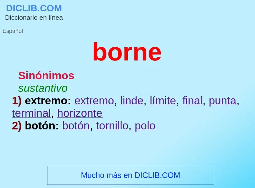 O que é borne - definição, significado, conceito