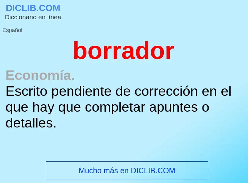 Wat is borrador - definition