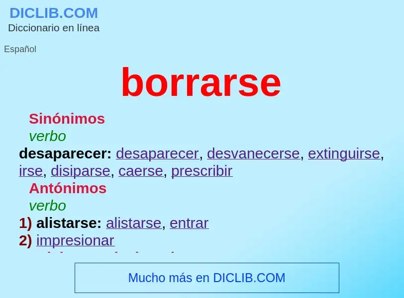 What is borrarse - meaning and definition