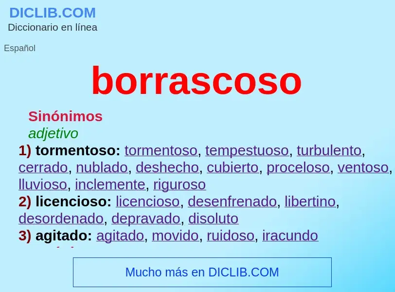 Wat is borrascoso - definition