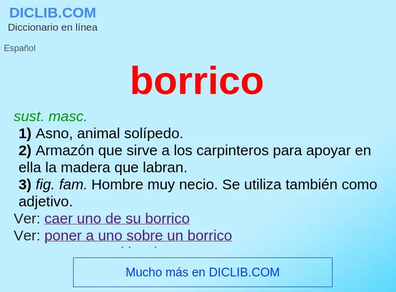 Wat is borrico - definition