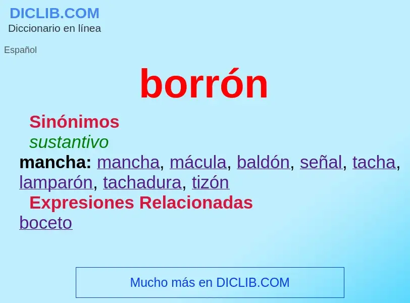 Che cos'è borrón - definizione