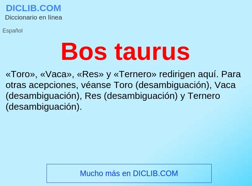 Che cos'è Bos taurus - definizione