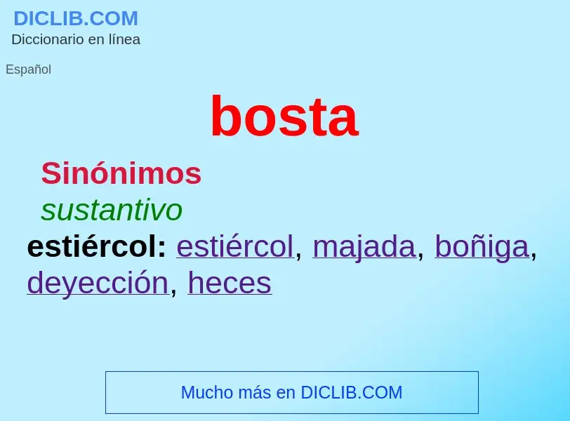 What is bosta - meaning and definition