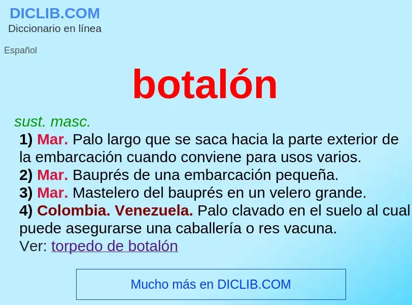 What is botalón - meaning and definition