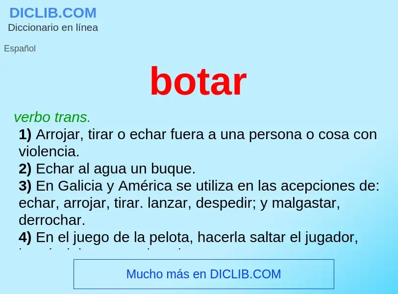 What is botar - meaning and definition