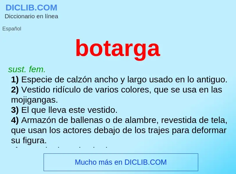 ¿Qué es botarga? - significado y definición