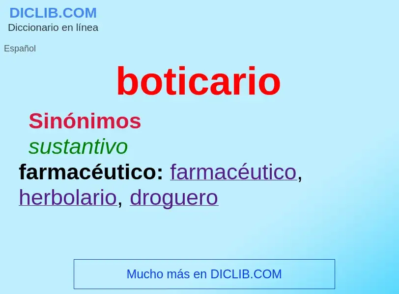 ¿Qué es boticario? - significado y definición