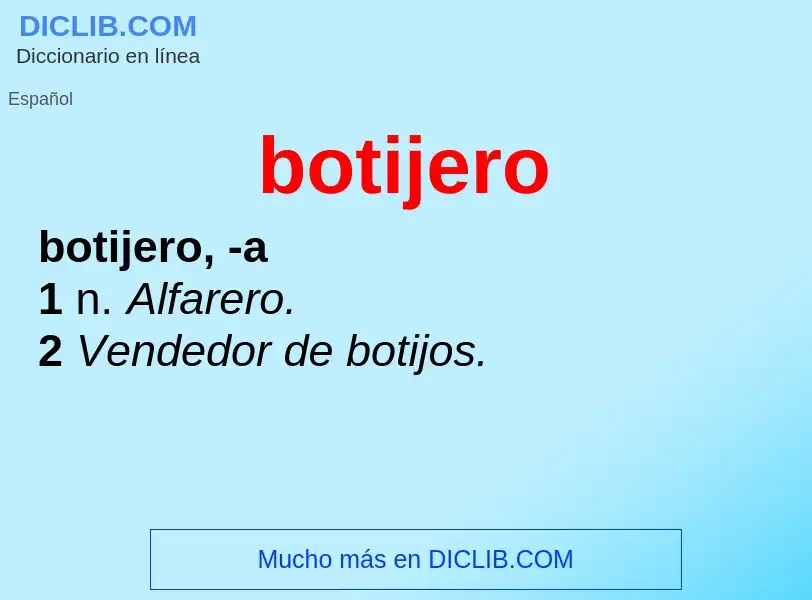 ¿Qué es botijero? - significado y definición