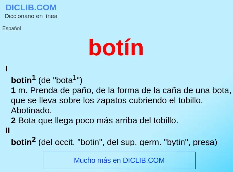 Che cos'è botín - definizione