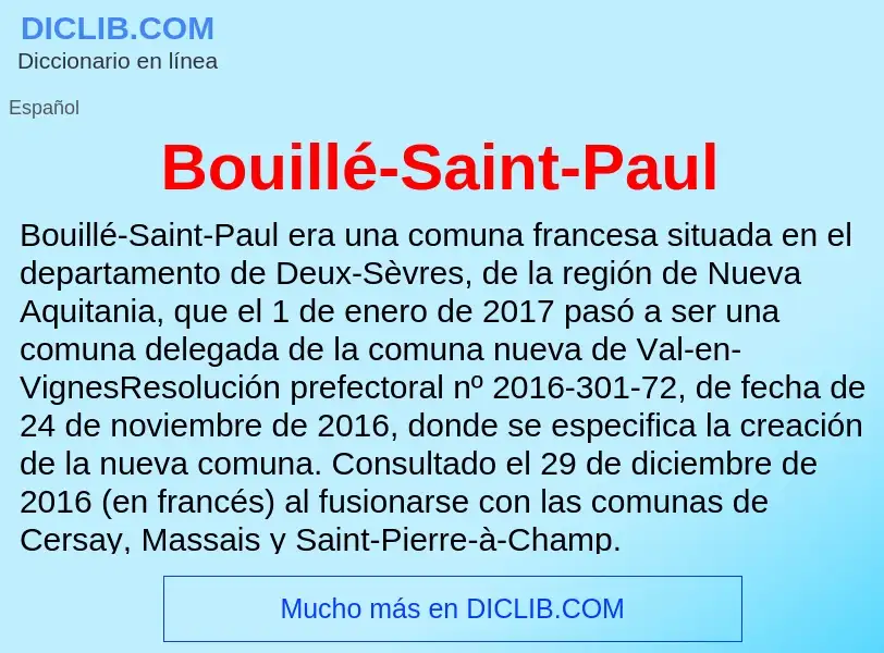 Τι είναι Bouillé-Saint-Paul - ορισμός