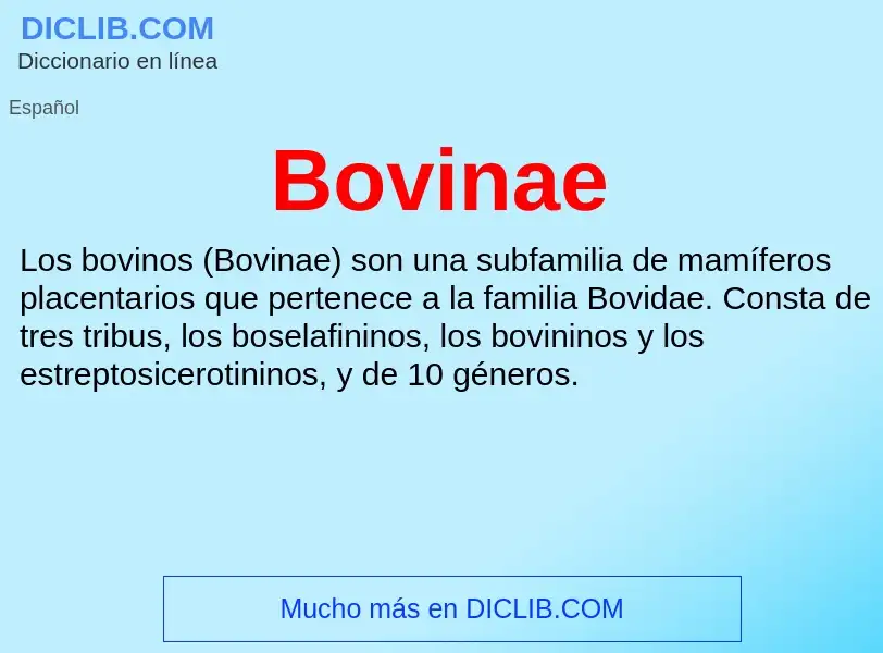 Wat is Bovinae - definition