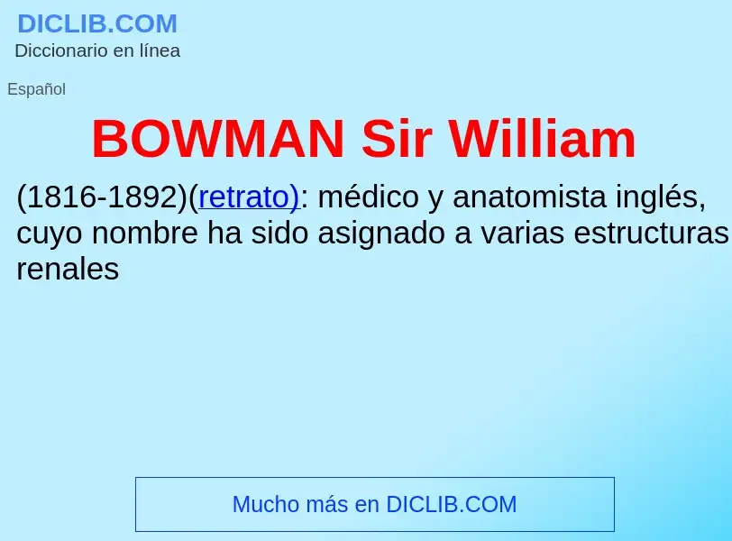 What is BOWMAN Sir William - definition