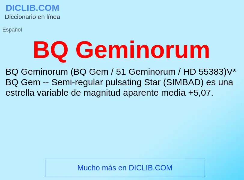 Τι είναι BQ Geminorum - ορισμός