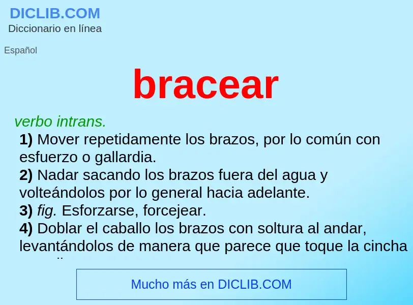 ¿Qué es bracear? - significado y definición