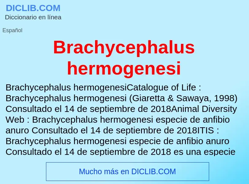 ¿Qué es Brachycephalus hermogenesi? - significado y definición