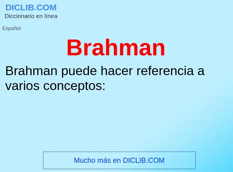 What is Brahman - definition