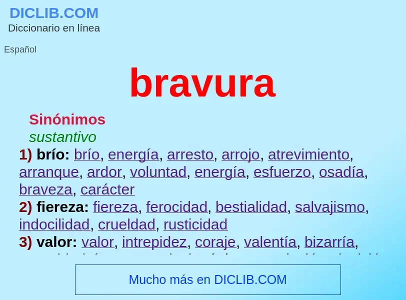 ¿Qué es bravura? - significado y definición