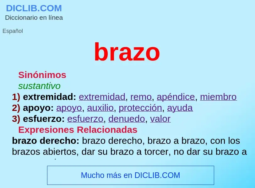 ¿Qué es brazo? - significado y definición