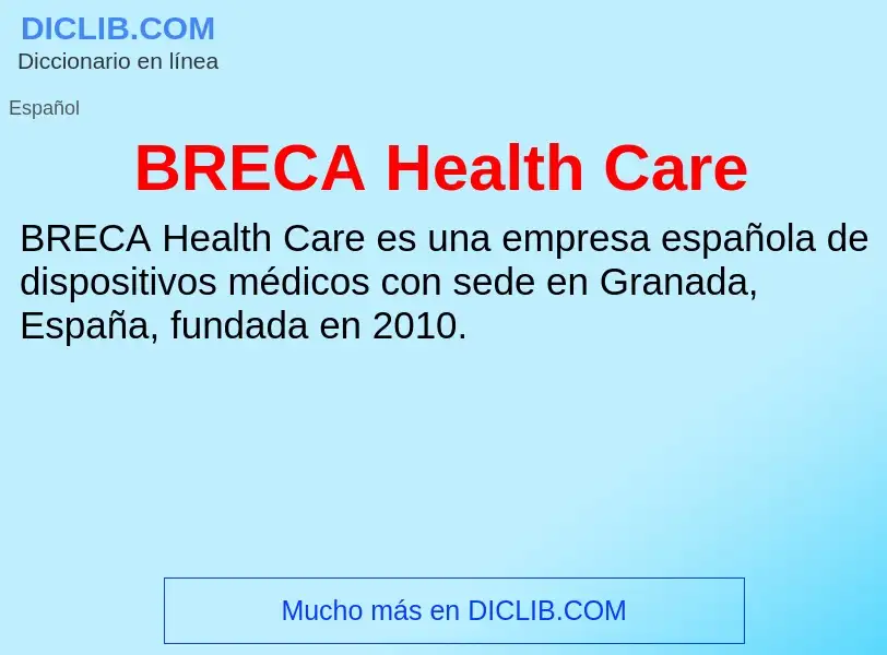 Τι είναι BRECA Health Care - ορισμός