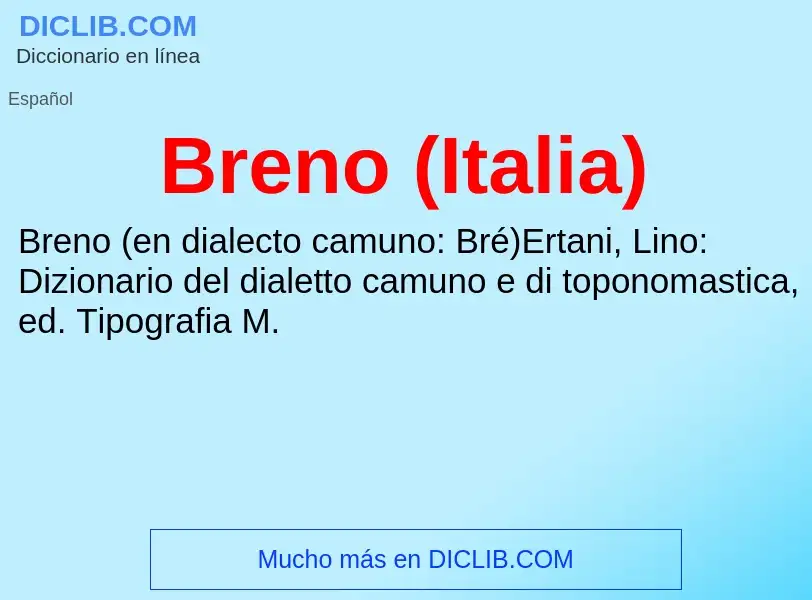 Что такое Breno (Italia) - определение